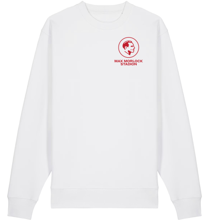 Sweatshirt | unisex | dezent | weiß-rot | Max Morlock Stadion