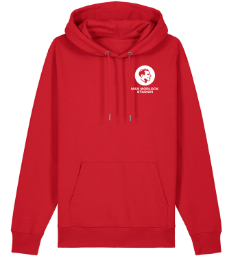 Hoodie | unisex | logo dezent | rot-weiß | Max...