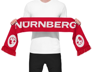 HD Jaquardschal / Strickschal | rot | Max Morlock Stadion Nürnberg